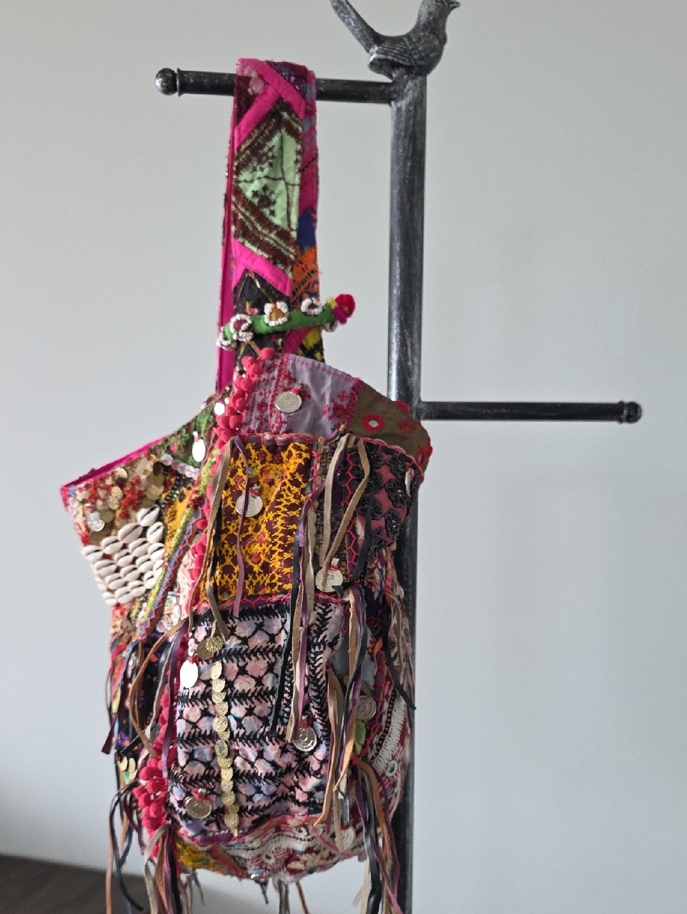 Boho Bold Embroidered Shoulder Tote Bag - Picture 5 of 16